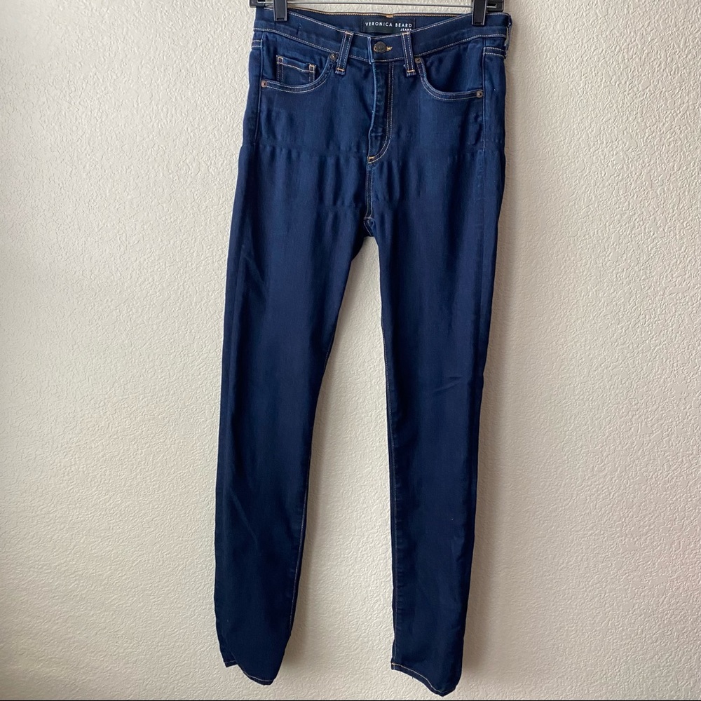 Flawed Veronica Beard Kate 10" Skinny Denim Dark Wash Jeans Size 28